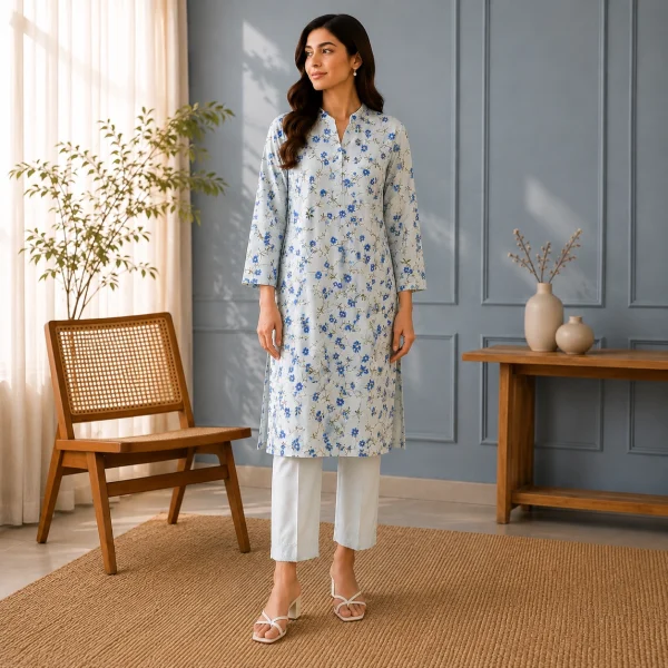 J. White Floral embroidered